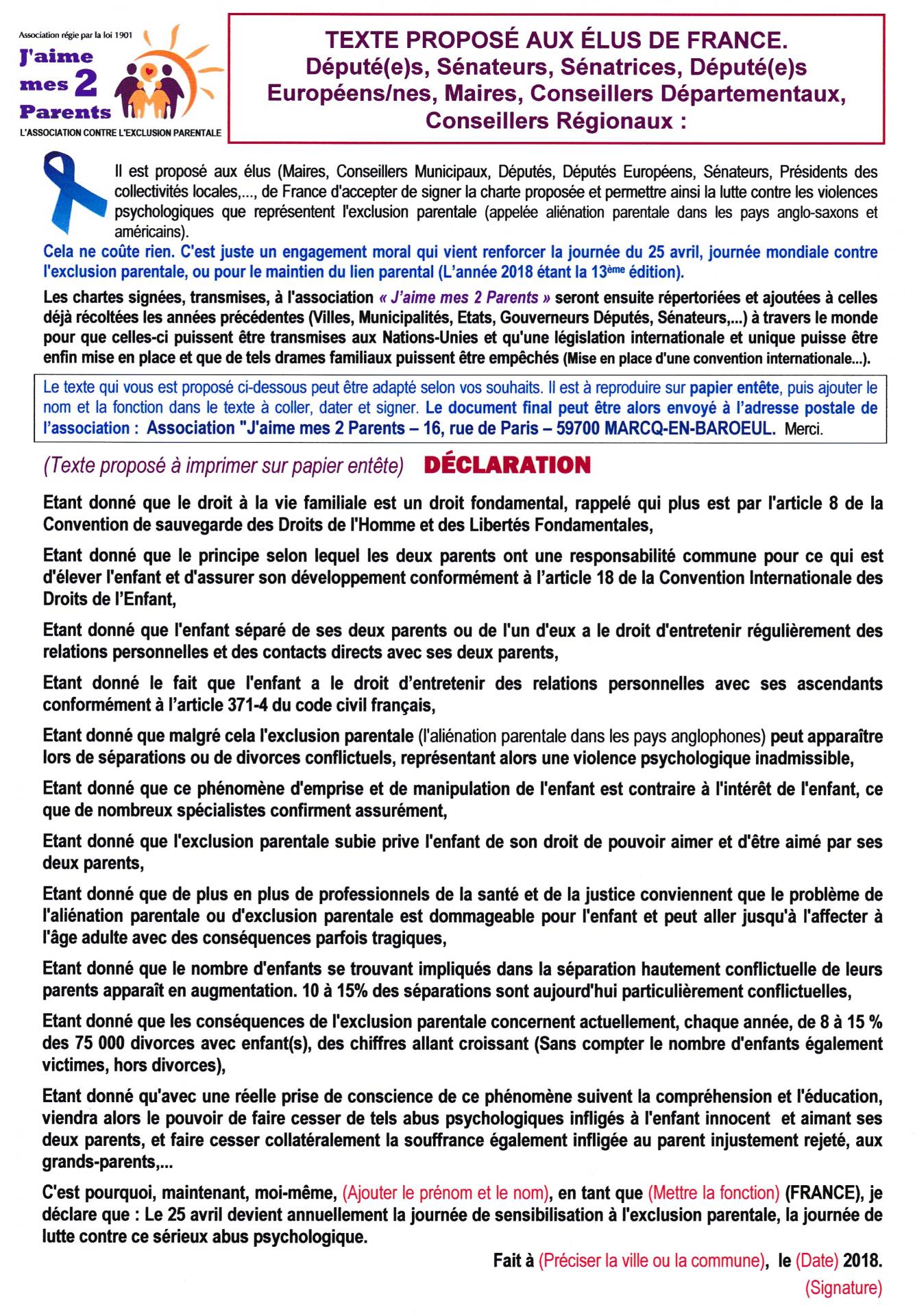 Info pour les elus declaration