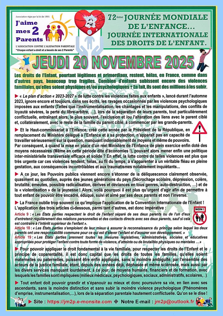 20 novembre 2025 - Droits de l'Enfant.