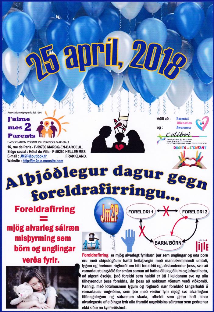 Affiche Opération Ballons du 25 avril 2018 - version islandaise