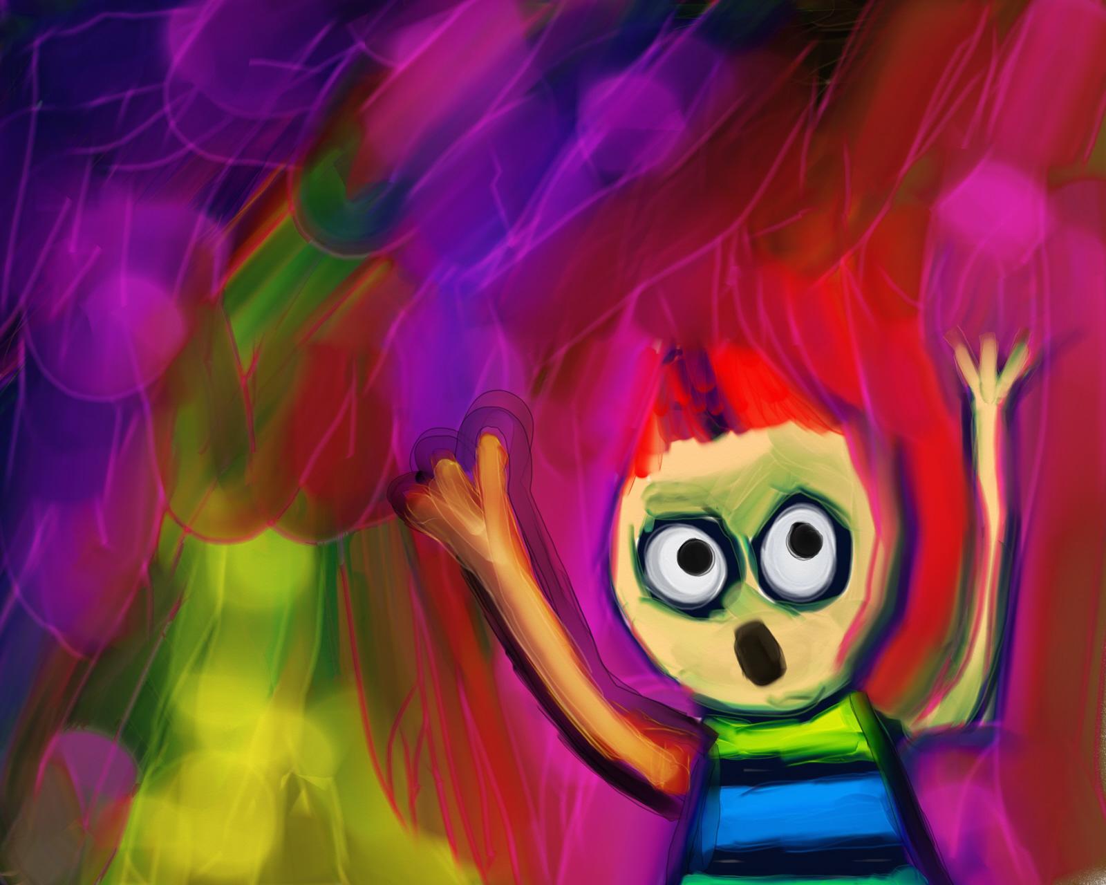 Scream cartoon painting